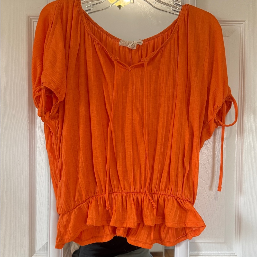Derek Heart Vibrant Orange Blouse